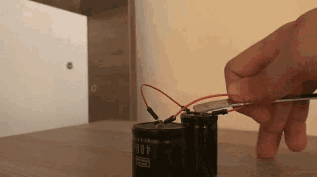 Sparks off a shorting wire